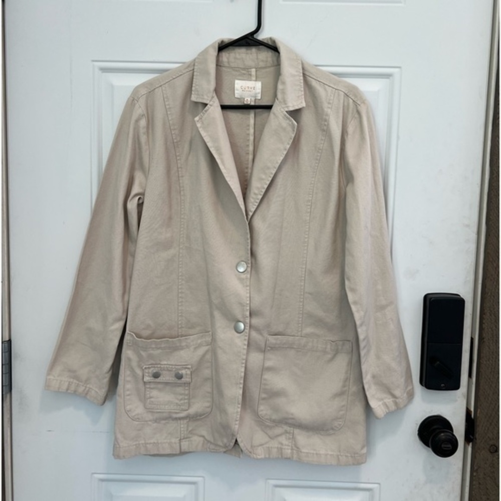 Curve Appeal Khaki Utility Jacket lightweight stretch
